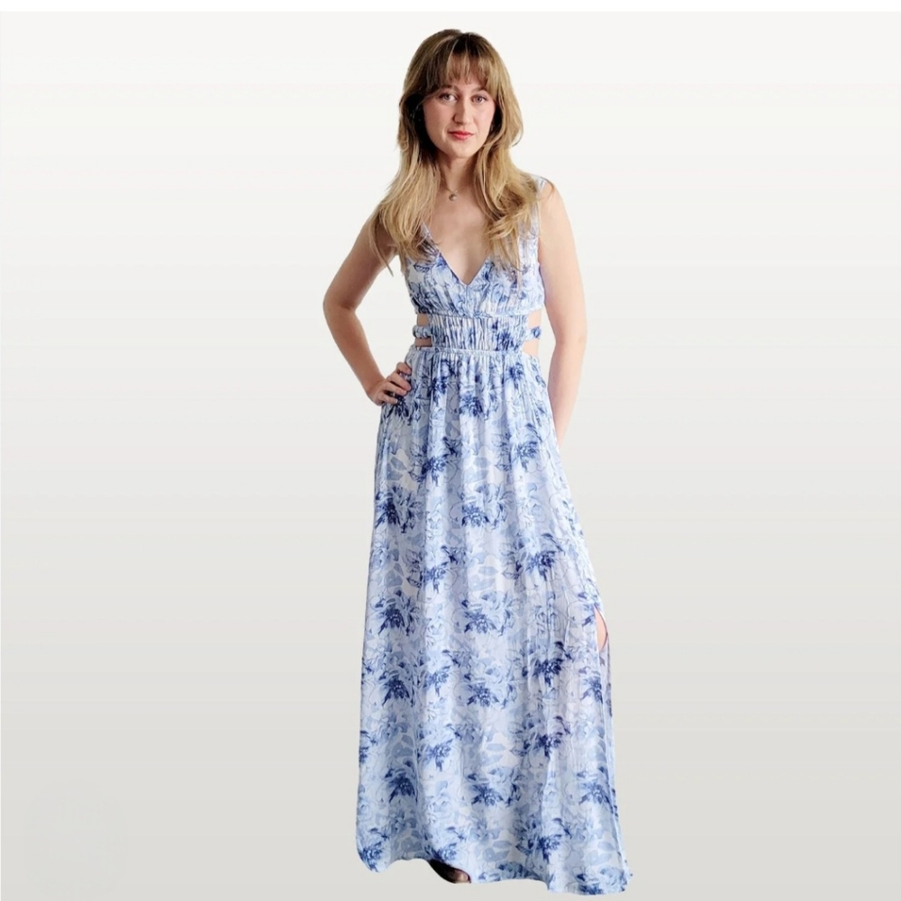 1412 Floral Cutout Maxi Dress - Size XS